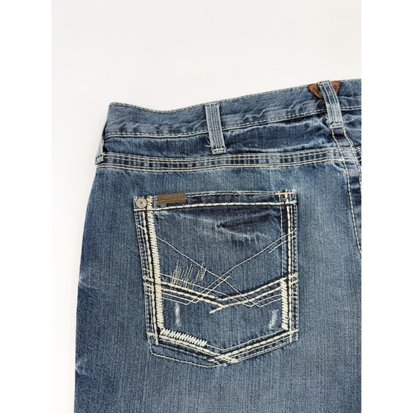 Ariat Jeans Mens 40 Blue M5 Straight Fit Straight Leg Denim Distressed - Picture 6 of 16